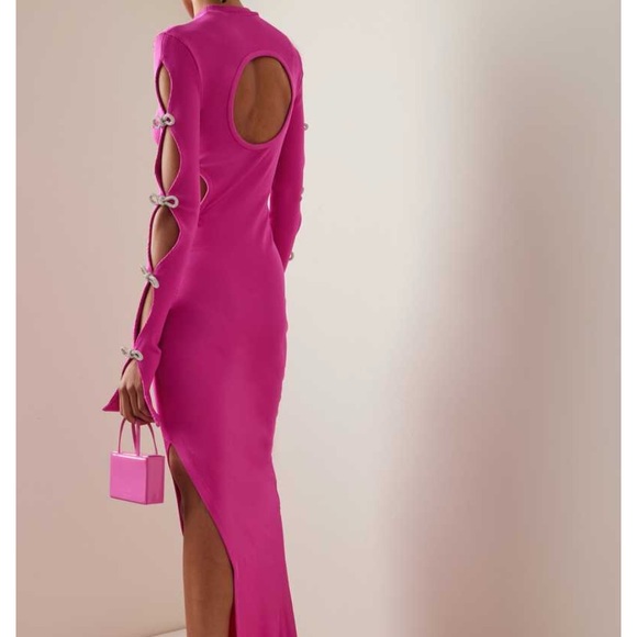 Mach & Mach Crystal Bow Adorned Knit Maxi Dress - Picture 5 of 9